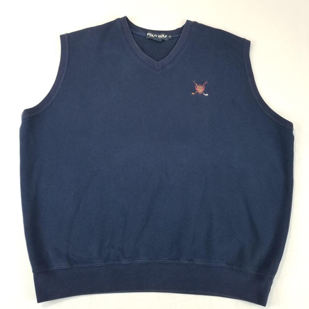 Polo Golf Ralph Lauren Sweater Vest Mens XL Pullover Golf Crest Cotton Blend